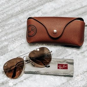 GOLD Ray-Ban Aviator (RB Case & RB Cloth INCLUDED)